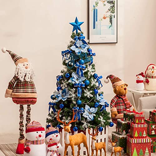 Hochwertiger, beleuchteter künstlicher Weihnachtsbaum, 1,8 m, PVC, hochwertiger Weihnachtsbaum mit Reißverschluss, festliche Dekoration, abnehmbarer Weihnachtskieferbaum, C, 180 cm (6 Fuß) (180 cm (6 von MAKAFDGAS