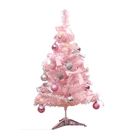 Künstlicher rosa Weihnachtsbaum – beflockter Weihnachtsbaum aus Zedernholz, PVC-Material, verschlüsselter Weihnachtsbaum, klassische, realistische natürliche Zweige (Farbe: B, Größe: 60 cm) Atmosphere von MAKAFDGAS