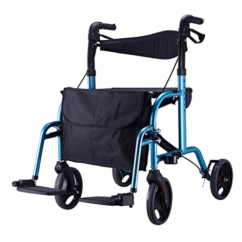 Leichter, zusammenklappbarer Rollator, Gehgestelle für ältere Menschen, eingeschränkte Mobilitätshilfe, höhenverstellbar, leichter Aluminium-Gehwagen für Senioren, doppelter Komfort Atmosphere von MAKAFDGAS