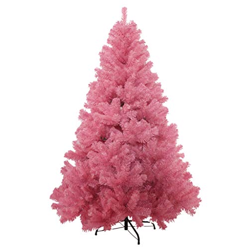 Luxuriöser rosa künstlicher goldener Weihnachtsbaum mit Metallständer, großer PVC-Weihnachtsbaum, Heimdekoration, verschiedene Effekte, Weihnachtsdekoration (Farbe: Rosa, Größe: 210 cm (82,6 Zoll)) von MAKAFDGAS