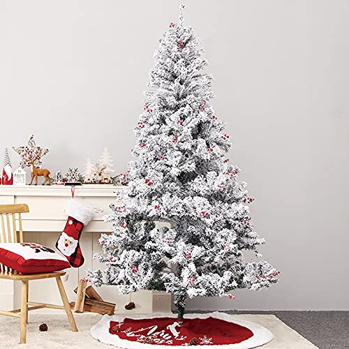 MAKAFDGAS Beflockter Snoin Künstlicher Weihnachtsbaum,Weihnachtskieferbaum,In Metall Faltbarer Basis Weihnachtsbaum Voller Baum Für Drinnen Und Draußen-A 230cm(7.5ft) Atmosphere von MAKAFDGAS