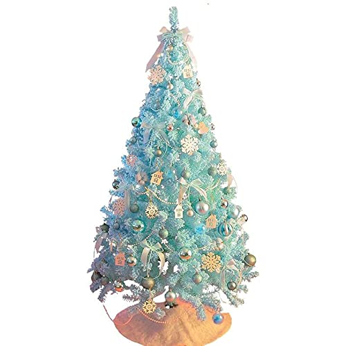 MAKAFDGAS Einfach aufzubauender künstlicher Weihnachtsbaum, Blauer künstlicher Weihnachtsbaum, Intensiv beflockte Weihnachtstanne (Weihnachtsbaum) Atmosphere von MAKAFDGAS