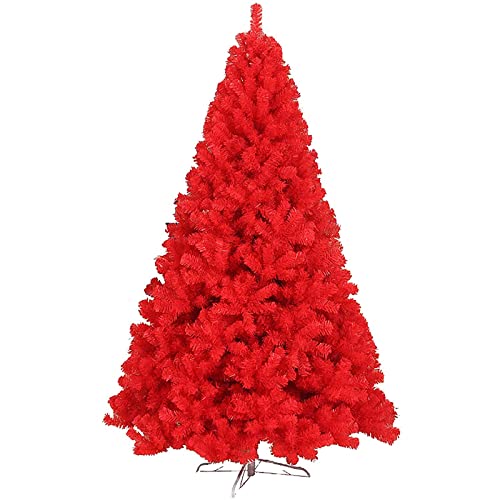 MAKAFDGAS Künstlicher Weihnachtsbaum, roter Weihnachtsbaum mit Metallständer, intensiv aufklappbare Weihnachtstanne für die Weihnachtsdekoration-A 7,9 Fuß (240 cm) Atmosphere von MAKAFDGAS