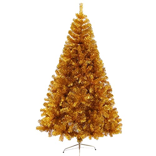 MAKAFDGAS Luxuriöser künstlicher Goldener Weihnachtsbaum 120/150/180/210/240 cm Künstlicher Weihnachtsbaum für Weihnachtsdekorationen (Farbe: Gold, Größe: 150 cm (59 Zoll)) Atmosphere von MAKAFDGAS