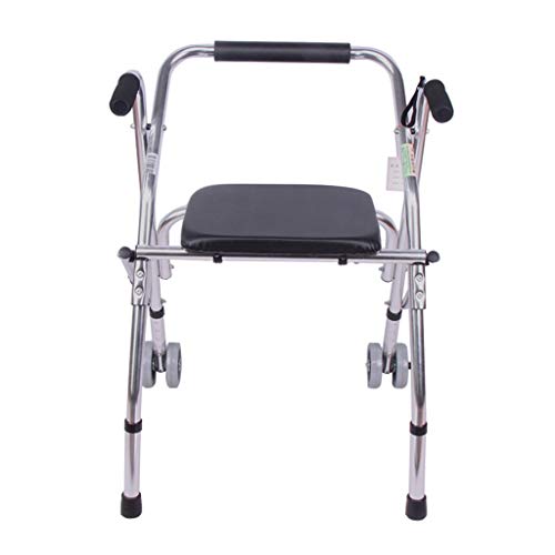 MAKAFDGAS Mobility Walker, Aluminium-Gehhilfe für Senioren, Gehhilfe mit Sitz und Rädern, komfortable Doppelarmstütze für Senioren und Behinderte Atmosphere von MAKAFDGAS