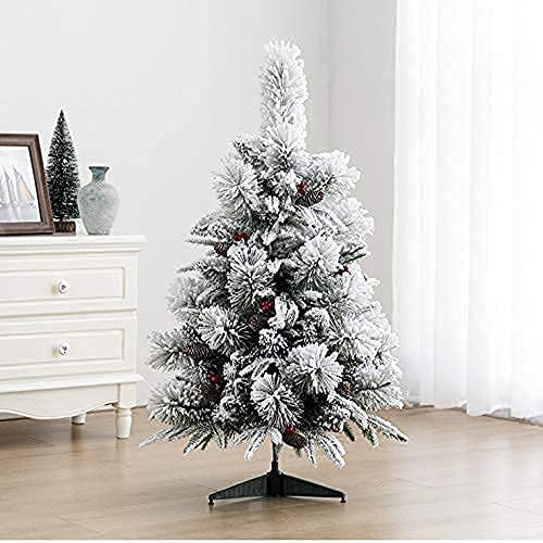 Weihnachtsbaum Künstlicher Kiefern-Weihnachtsbaum mit dichtem Zweig, schneebeflockter kleiner Weihnachtsbaum, realistischer Miniatur-Kunstbaum aus PVC für den Tisch, Weihnachtsdekoration, E, 90 cm, von MAKAFDGAS