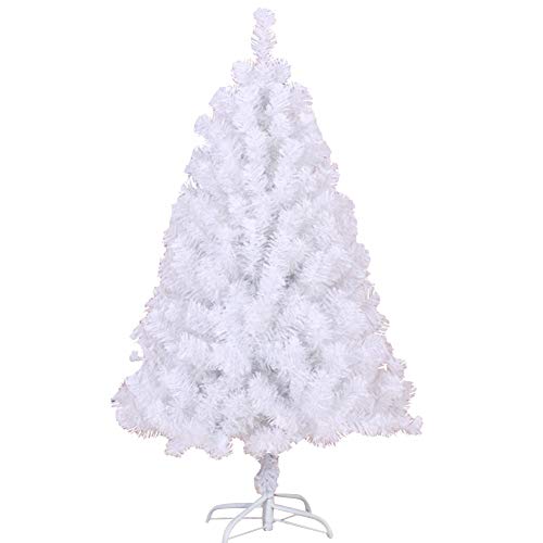 Weißer künstlicher Weihnachtsbaum – verschlüsselter Weihnachtsbaum aus PET + PVC usw., automatischer Weihnachtsbaum, schwer entflammbar, klassische, realistische natürliche Zweige (Größe: 120 cm) von MAKAFDGAS