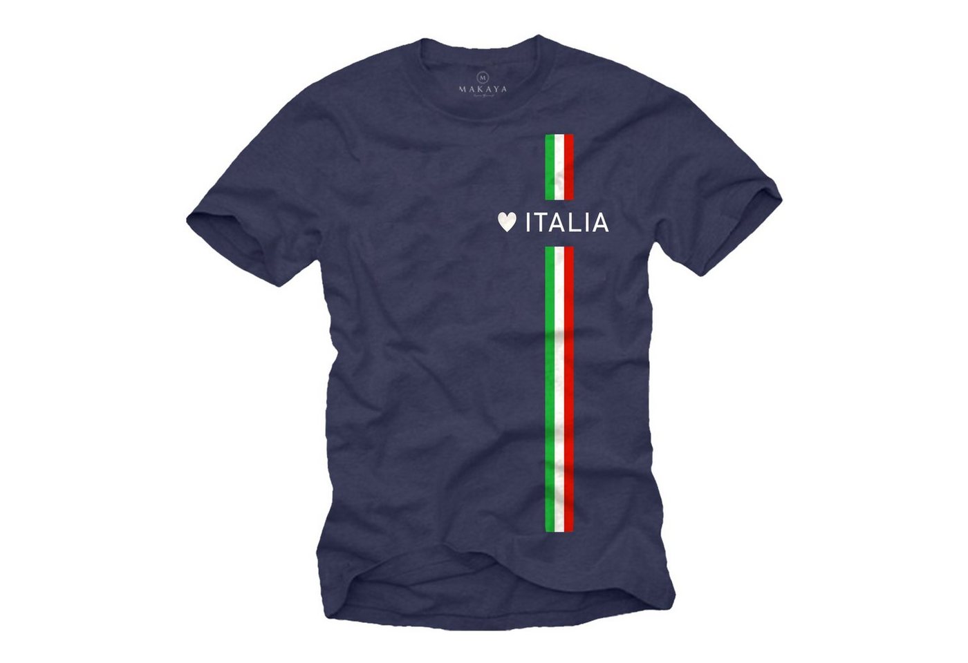 MAKAYA T-Shirt Herren Italia Herz Italienische Flagge Fahne Fußball Trikot Italien Männer MAKAYA T-Shirt Herren Italia Herz Italienische Flagge Fahne Fußball Trikot Italien Männer von MAKAYA