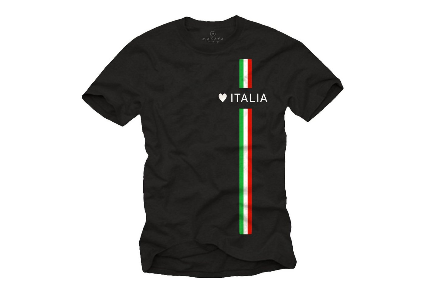 MAKAYA T-Shirt Herren Italia Herz Italienische Flagge Fahne Fußball Trikot Italien Männer MAKAYA T-Shirt Herren Italia Herz Italienische Flagge Fahne Fußball Trikot Italien Männer von MAKAYA