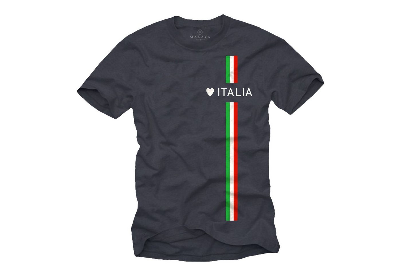 MAKAYA T-Shirt Herren Italia Herz Italienische Flagge Fahne Fußball Trikot Italien Männer MAKAYA T-Shirt Herren Italia Herz Italienische Flagge Fahne Fußball Trikot Italien Männer von MAKAYA