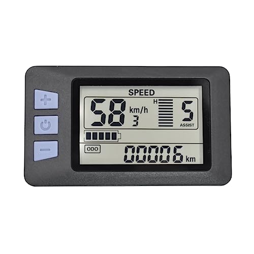 MAKIVI P3H Electric Bike LCD Display Meter Dashboard 24V 36V 48V 60V für Elektroroller (5PIN) von MAKIVI