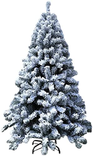 MANFUKUYA 11,5 Fuß künstlicher Schnee-/beflockter Weihnachtsbaum, unbeleuchteter, aufklappbarer Kiefernbaum, Weihnachtsdekoration mit Metallständer, PVC, kompletter Weihnachtsbaum für drinnen und von MANFUKUYA