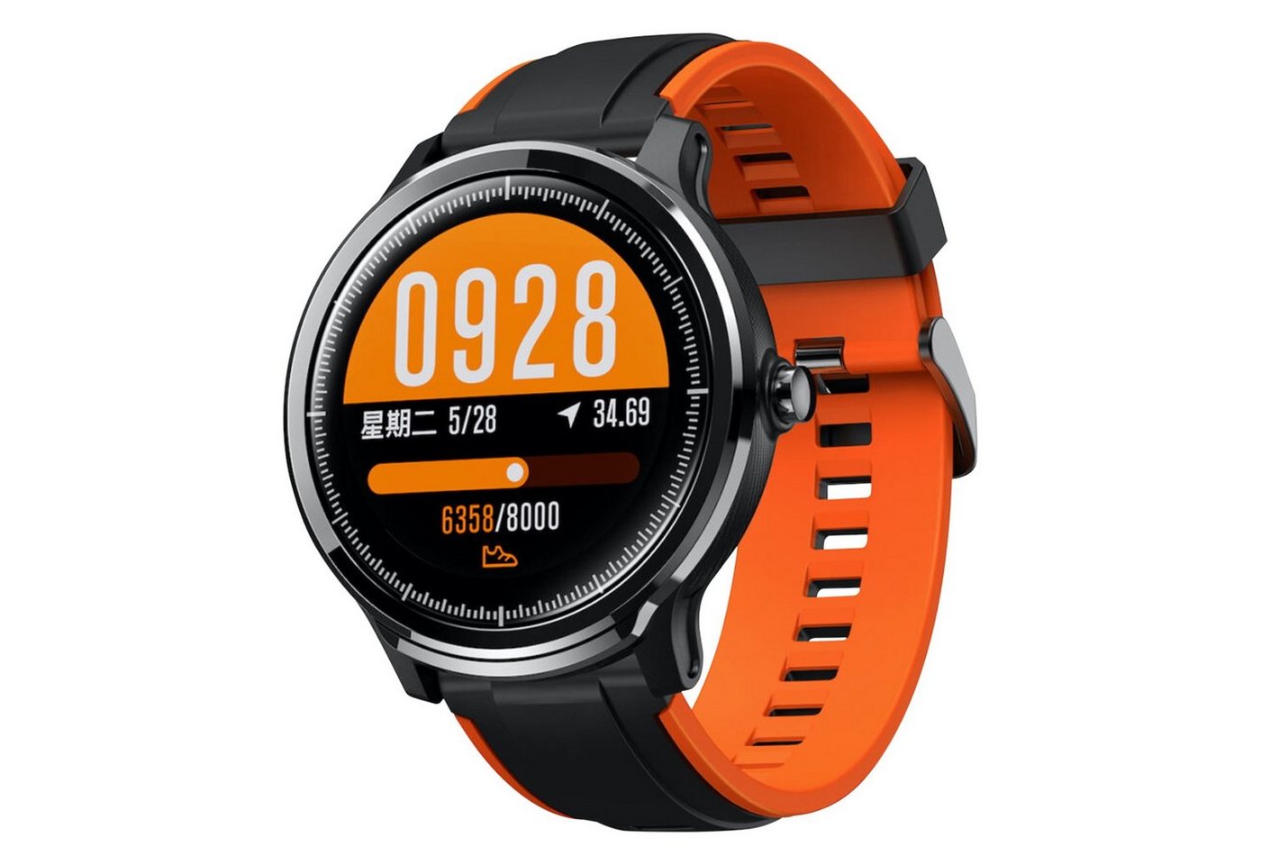 MANTA SWT05BP Pulsuhr Fitness Tracker - Armbanduhr Smartwatch (1,3 Zoll), Misst Blutdruck, Puls, Herzfrequenz, Kalorien & Co. von MANTA