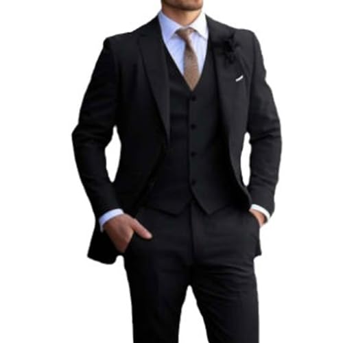 MANYUBEI Anzug Herren, 3 Teilig Smoking Anzüge Schwarz Slim Fit 2 Knöpfe Große Größe Anzugjacken Für Business Hochzeit Formell Dinner Sakko Weste Hose MANYUBEI Anzug Herren, 3 Teilig Smoking Anzüge Schwarz Slim Fit 2 Knöpfe Große Größe Anzugjacken Für Business Hochzeit Formell Dinner Sakko Weste Hose von MANYUBEI