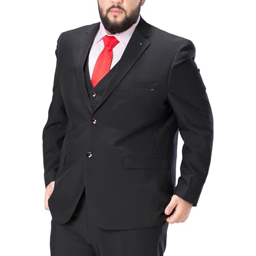 MANYUBEI Herren Anzüge, Elastischer Großer Hochzeitsblazer Smokingjacke Einreihig Mit 2 Knöpfen Business Formaljacke Herrenbekleidung Für Bankettveranstalter,7XL,Black von MANYUBEI