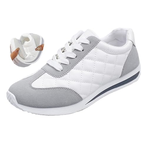 MAOAEAD 2024 Herbst leichte, weiche und bequeme Freizeitschuhe, trendige Sneaker für Damen, Schnürschuhe, weiche Sohle, Wanderschuhe (Weiß, 39 EU) von MAOAEAD