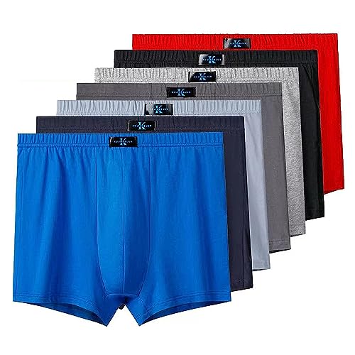 MAOAEAD Herren-Boxershorts aus Baumwolle, hohe Taille, locker, atmungsaktiv, tiefer Schritt, große Größe L-8XL (5 Stück, zufällig, 8XL (120–130 kg)) von MAOAEAD