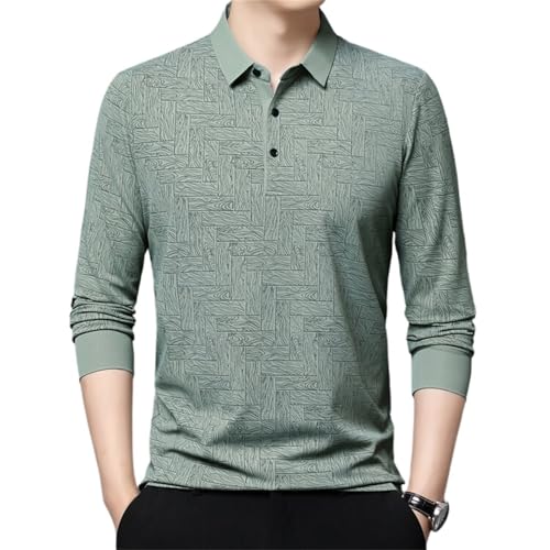 MAOAEAD Herren Elegant Casual 3-Knopf-Reverskragen Langarm T-Shirt Herbst Langarm Poloshirts Business Golf Shirt für Männer von MAOAEAD