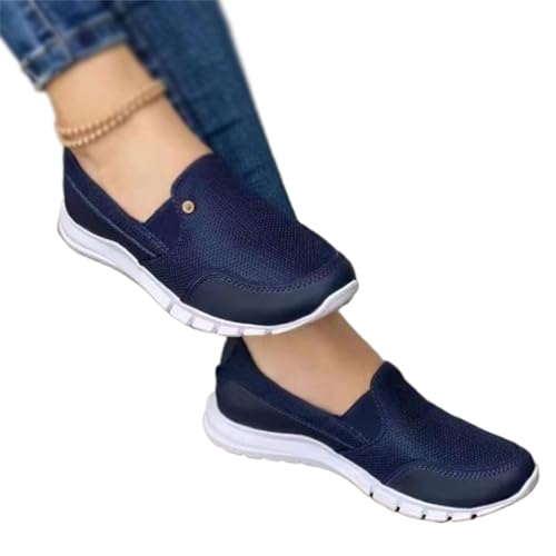 MAOAEAD Lässige orthopädische Wanderschuhe, lässige, leichte, orthopädische Sneaker, bequeme Netz-Schuhe für Damen, Fußgewölbeunterstützung (Blau, 35 EU) von MAOAEAD