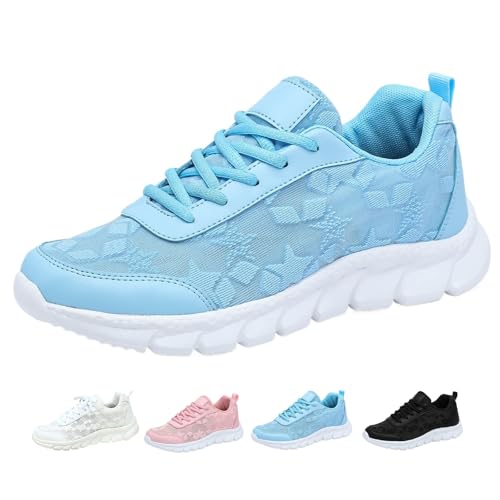 MAOAEAD Luxuriöse orthopädische Damen-Sneaker, hohl, atmungsaktiv, Netzschuhe, lässig, bequem, orthopädische Turnschuhe für Frauen (Blau, 39 EU) von MAOAEAD