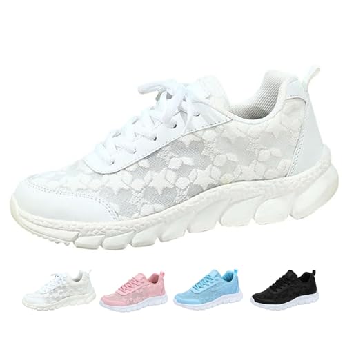 MAOAEAD Luxuriöse orthopädische Damen-Sneaker, hohl, atmungsaktiv, Netzschuhe, lässig, bequem, orthopädische Turnschuhe für Frauen (Weiß, 35 EU) von MAOAEAD