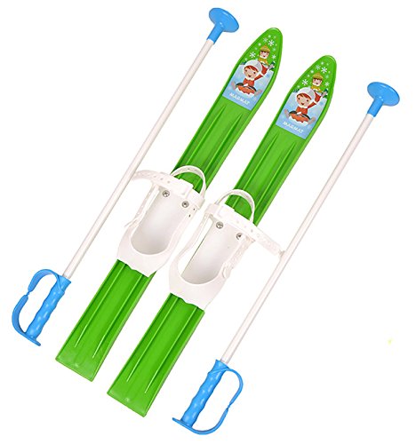 MARMAT SKI Skier Kinder BINDUNG + Stöcken Kinder-SKI Kunststoff 5 Farben 60 cm (Grün) von MARMAT