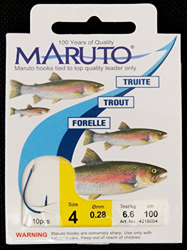 10 Maruto Forellenhaken 100cm, Größe:4 10 Maruto Forellenhaken 100cm, Größe:4 von MARUTO