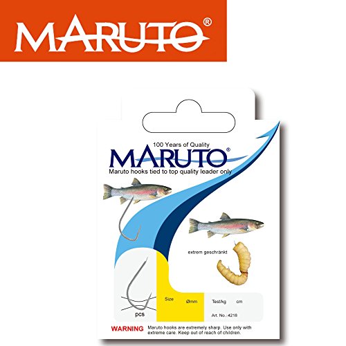 Maruto Bienenmadenhaken gebunden 75cm 0,18mm - 7 Forellenhaken für Forellen, Forellenhaken, Haken für Forelle, Forellenangeln, Größe:8 Maruto Bienenmadenhaken gebunden 75cm 0,18mm - 7 Forellenhaken für Forellen, Forellenhaken, Haken für Forelle, Forellenangeln, Größe:8 von MARUTO
