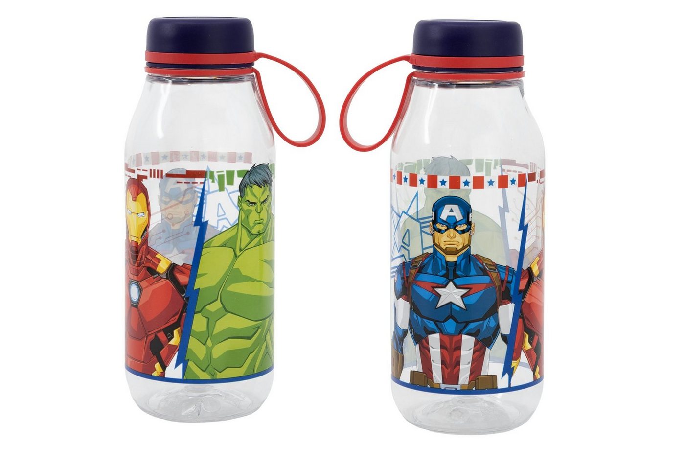 MARVEL Trinkflasche Marvel Avengers Sport Wasserflasche, Flasche 460 ml Iron Man Hulk von MARVEL