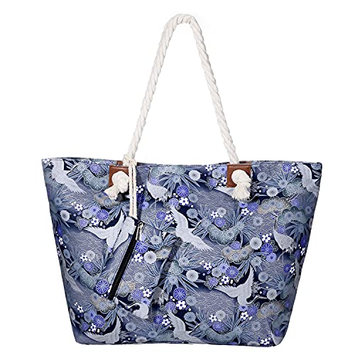 MASADA Badetasche XXL Familie Strandtasche Damen Beach bag groß mit Reißverschluss - Art Deco MASADA Badetasche XXL Familie Strandtasche Damen Beach bag groß mit Reißverschluss - Art Deco von MASADA