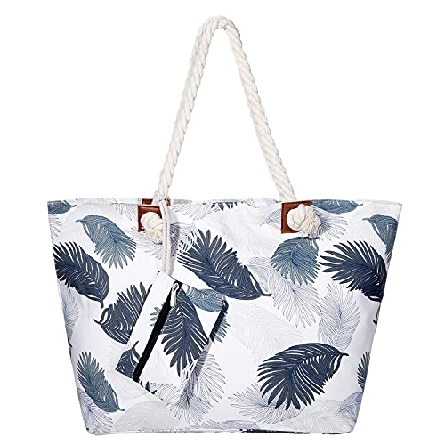 MASADA Badetasche XXL Familie Strandtasche Damen Beach bag groß mit Reißverschluss - Federn MASADA Badetasche XXL Familie Strandtasche Damen Beach bag groß mit Reißverschluss - Federn von MASADA