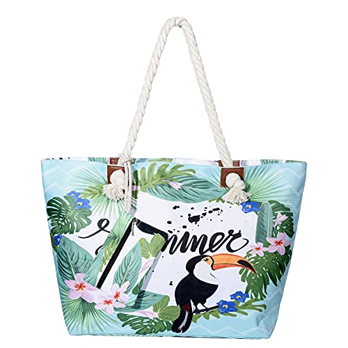 MASADA Badetasche XXL Familie Strandtasche Damen Beach bag groß mit Reißverschluss - Summer MASADA Badetasche XXL Familie Strandtasche Damen Beach bag groß mit Reißverschluss - Summer von MASADA