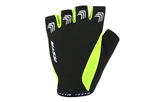 MASSI Siligrip - Fahrradhandschuhe Unisex, Farbe schwarz/gelb Fluor, Größe M von MASSI