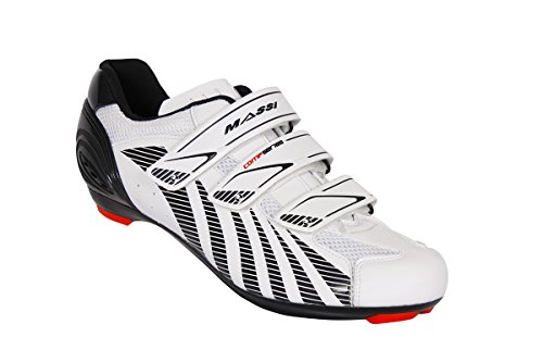 Massi Ares - Straßenrennradschuhe Unisex, Farbe weiß/schwarz, Größe 46 Massi Ares - Straßenrennradschuhe Unisex, Farbe weiß/schwarz, Größe 46 von MASSI