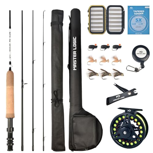 Fliegenfischen Angelrolle Combos Starter Kit, Fliegenfischen Komplett-Starterpaket Fliegenfischen Angelrolle Combos Starter Kit, Fliegenfischen Komplett-Starterpaket von MASTER LOGIC