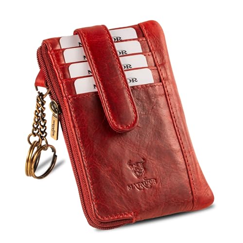 MATADOR 2in1 Geldbörse Damen Schlüsseltasche Leder mit 4 Fächer für Karten | Schlüsseletui Key Organizer mit RFID Schutz | Schlüsselmäppchen Autoschlüssel Hülle Leder mit Geschenk-Box | Rot MATADOR 2in1 Geldbörse Damen Schlüsseltasche Leder mit 4 Fächer für Karten | Schlüsseletui Key Organizer mit RFID Schutz | Schlüsselmäppchen Autoschlüssel Hülle Leder mit Geschenk-Box | Rot von MATADOR
