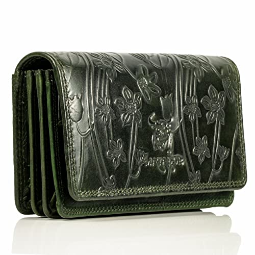 MATADOR |VENEDIG| Damen Portemonnaie mit edler Geschenkverpackung | Geldbörse Damen Leder mit RFID Schutz | Portemonnaie Damen Mittelgroß Langformat | Leder Brieftasche Damen Geldbeutel Blumen Grün MATADOR |VENEDIG| Damen Portemonnaie mit edler Geschenkverpackung | Geldbörse Damen Leder mit RFID Schutz | Portemonnaie Damen Mittelgroß Langformat | Leder Brieftasche Damen Geldbeutel Blumen Grün von MATADOR
