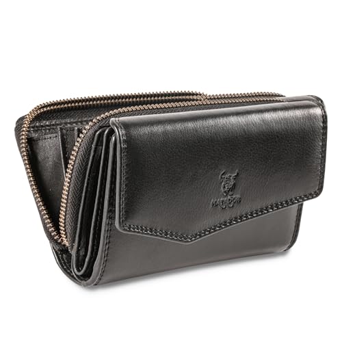 MATADOR [Sevilla Portemonnaie Damen Schwarz mit edler Geschenk Box | Geldbeutel Portmonee RFID Geldbörse Damen Schwarz | Geldbörse Damen Leder Mittelgroß Viele Fächer | Geldtasche Brieftasche Damen MATADOR [Sevilla Portemonnaie Damen Schwarz mit edler Geschenk Box | Geldbeutel Portmonee RFID Geldbörse Damen Schwarz | Geldbörse Damen Leder Mittelgroß Viele Fächer | Geldtasche Brieftasche Damen von MATADOR