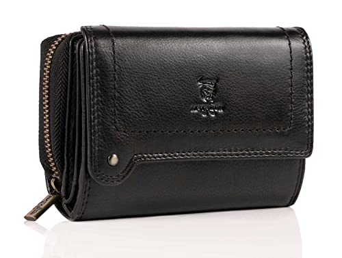 MATADOR |Perth| Leder Portemonnaie Damen Schwarz Mittelgroß mit edler Geschenk Box | Leder Geldbörse Damen Schwarz Mittelgroß im Querformat | RFID Geldbörse Damen Leder Geldbeutel Damen Mittelgroß MATADOR |Perth| Leder Portemonnaie Damen Schwarz Mittelgroß mit edler Geschenk Box | Leder Geldbörse Damen Schwarz Mittelgroß im Querformat | RFID Geldbörse Damen Leder Geldbeutel Damen Mittelgroß von MATADOR