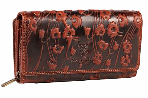 MATADOR |LISSABON| Leder Geldbeutel Damen Groß mit edler Geschenk Verpackung | Luxus RFID Geldbörse Damen Gross, Geldbörse Damen Groß Viele Fächer | Edles Damen Portemonnaie Leder Lang Blumen Braun MATADOR |LISSABON| Leder Geldbeutel Damen Groß mit edler Geschenk Verpackung | Luxus RFID Geldbörse Damen Gross, Geldbörse Damen Groß Viele Fächer | Edles Damen Portemonnaie Leder Lang Blumen Braun von MATADOR