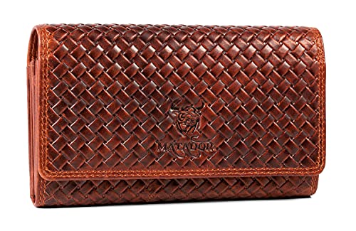 MATADOR [BRÜGGE XL Karten Portemonnaie Geldbeutel Damen Leder Groß mit Geschenk Box | Portmonee Geldbörse Damen Gross mit RFID Blocker |Geldtasche Brieftasche | Damenportemonnaie Geflochten Braun MATADOR [BRÜGGE XL Karten Portemonnaie Geldbeutel Damen Leder Groß mit Geschenk Box | Portmonee Geldbörse Damen Gross mit RFID Blocker |Geldtasche Brieftasche | Damenportemonnaie Geflochten Braun von MATADOR