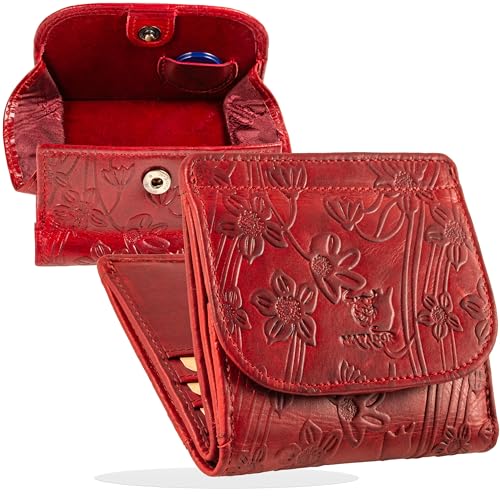 MATADOR Geldbörse Echt Leder Damen Klein Portemonnaie TüV geprüfter RFID Schutz Blumenprägung Rot Geldbeutel Dünne Portmonee Mini Geldtasche Herren Wiener Schachtel inkl Geschenkverpackung MATADOR Geldbörse Echt Leder Damen Klein Portemonnaie TüV geprüfter RFID Schutz Blumenprägung Rot Geldbeutel Dünne Portmonee Mini Geldtasche Herren Wiener Schachtel inkl Geschenkverpackung von MATADOR