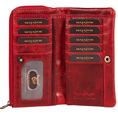 MATADOR |Puebla| Leder Portemonnaie Damen Rot Mittelgroß mit edler Geschenk Box | Elegante Rote Geldbörse Damen Rot Mittelgroß im Hochformat| RFID Geldbörse Damen Leder Geldbeutel Damen Mittelgroß MATADOR |Puebla| Leder Portemonnaie Damen Rot Mittelgroß mit edler Geschenk Box | Elegante Rote Geldbörse Damen Rot Mittelgroß im Hochformat| RFID Geldbörse Damen Leder Geldbeutel Damen Mittelgroß von MATADOR