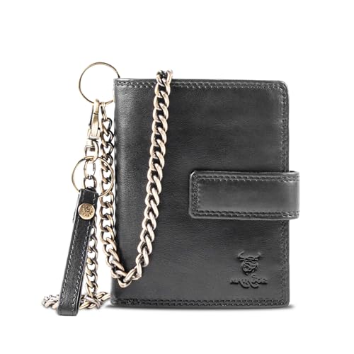 MATADOR Herren Biker Geldbörse Portemonnaie Leder mit Kette | Brieftasche Portmonee Männer mit RFID Schutz & Geschenk-Box | Geldtasche Geldbeutel Lederportmonai Herrenbrieftasche Leder Nappa Schwarz MATADOR Herren Biker Geldbörse Portemonnaie Leder mit Kette | Brieftasche Portmonee Männer mit RFID Schutz & Geschenk-Box | Geldtasche Geldbeutel Lederportmonai Herrenbrieftasche Leder Nappa Schwarz von MATADOR