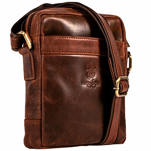 MATADOR Herren Tasche Leder Schultertasche Klein Reise Umhängetasche Männer Freizeit Messengerbag Vintage Braun MATADOR Herren Tasche Leder Schultertasche Klein Reise Umhängetasche Männer Freizeit Messengerbag Vintage Braun von MATADOR