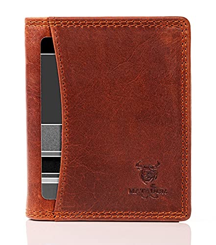 MATADOR Kartenetui Herren Leder 'Milano mit Geheimfach & Mini Münzfach | Minimalist Wallet Cardholder Herren mit RFID Schutz | Kartenportmonai Kleine Geldbörse Popmoney Herren Klein | Vintage Braun MATADOR Kartenetui Herren Leder 'Milano mit Geheimfach & Mini Münzfach | Minimalist Wallet Cardholder Herren mit RFID Schutz | Kartenportmonai Kleine Geldbörse Popmoney Herren Klein | Vintage Braun von MATADOR