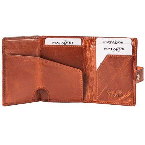 MATADOR Slim Wallet 'Manchester Leder Geldbörse Herren | Mini Portmonee Herren mit RFID Schutz | Kartenetui mit Portemonnaie Münzfach | Geldbeutel Herren Kreditkartenetui inkl. Geschenk Box | Braun MATADOR Slim Wallet 'Manchester Leder Geldbörse Herren | Mini Portmonee Herren mit RFID Schutz | Kartenetui mit Portemonnaie Münzfach | Geldbeutel Herren Kreditkartenetui inkl. Geschenk Box | Braun von MATADOR