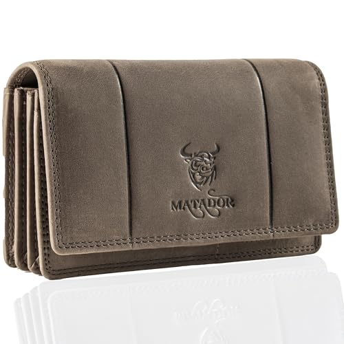 MATADOR |VENEDIG| Damen Portemonnaie mit edler Geschenkverpackung | Edle Geldbörse Damen Leder mit RFID Schutz | Portemonnaie Damen Mittelgroß im Langformat | Leder Brieftasche Damen Geldbeutel Grau MATADOR |VENEDIG| Damen Portemonnaie mit edler Geschenkverpackung | Edle Geldbörse Damen Leder mit RFID Schutz | Portemonnaie Damen Mittelgroß im Langformat | Leder Brieftasche Damen Geldbeutel Grau von MATADOR