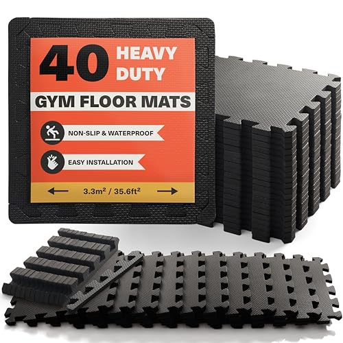 MATANA Bodenmatte für Fitnessgeräte/Home Gym 140x300cm - 40-teiliger Bodenschutz mit Randstücken für Fitness Bike & Whirlpool MATANA Bodenmatte für Fitnessgeräte/Home Gym 140x300cm - 40-teiliger Bodenschutz mit Randstücken für Fitness Bike & Whirlpool von MATANA