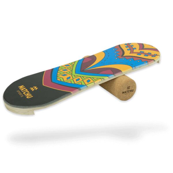 Balance Board aus Holz 73x25x3 cm - Tiki Hütte Design von MATCHU SPORTS